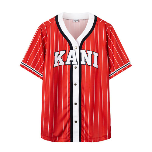 Karl Kani Ανδρικό κολεγιακό πουκάμισο Serif Pinstripe Baseball Shirt